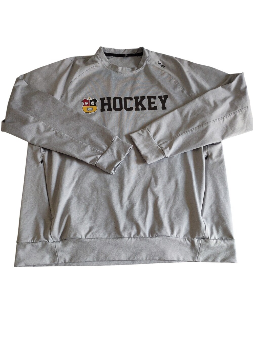 UNRL XL Grey Hockey Long Sleeve Sweatshirt